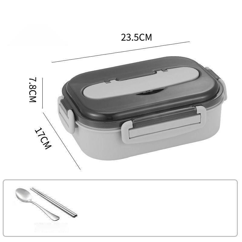 304 Stainless Steel Insulated Lunch Box Microwave Student Bento Box Leak-proof Single Compartment Lunch Box for Office Workers