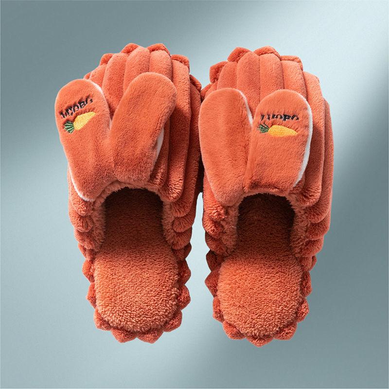 Autumn and Winter Pure Cotton Slippers Indoor Non-slip Soft-soled Shoes Warm Simple Plush Cotton Shoes