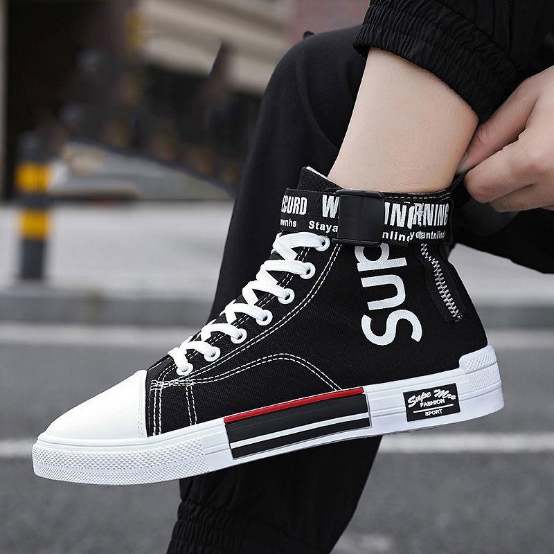 Trend shoes casual breathable high-top shoes men's large size shoes canvas shoes men