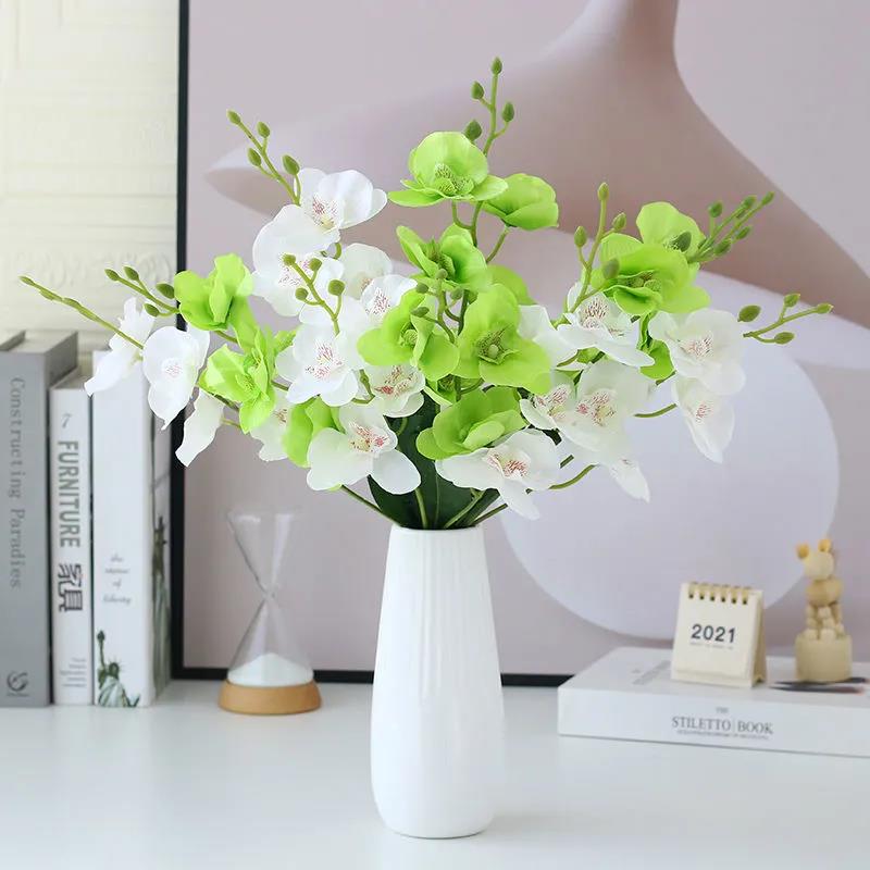 Phalaenopsis Simulation Flower Fake Flower Orchid Dining Table Flower Living Room Coffee Table Porch Furnishings Decorative Floral Ornaments