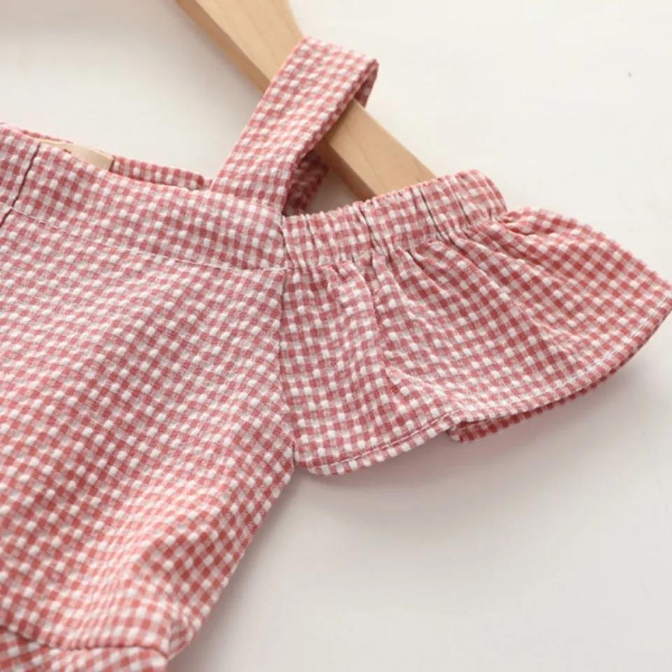 Girls Dress Pure Summer 2021 Korean Version of The New Children's Net Red Plaid Princess Dress Baby Foreign Cute Dress