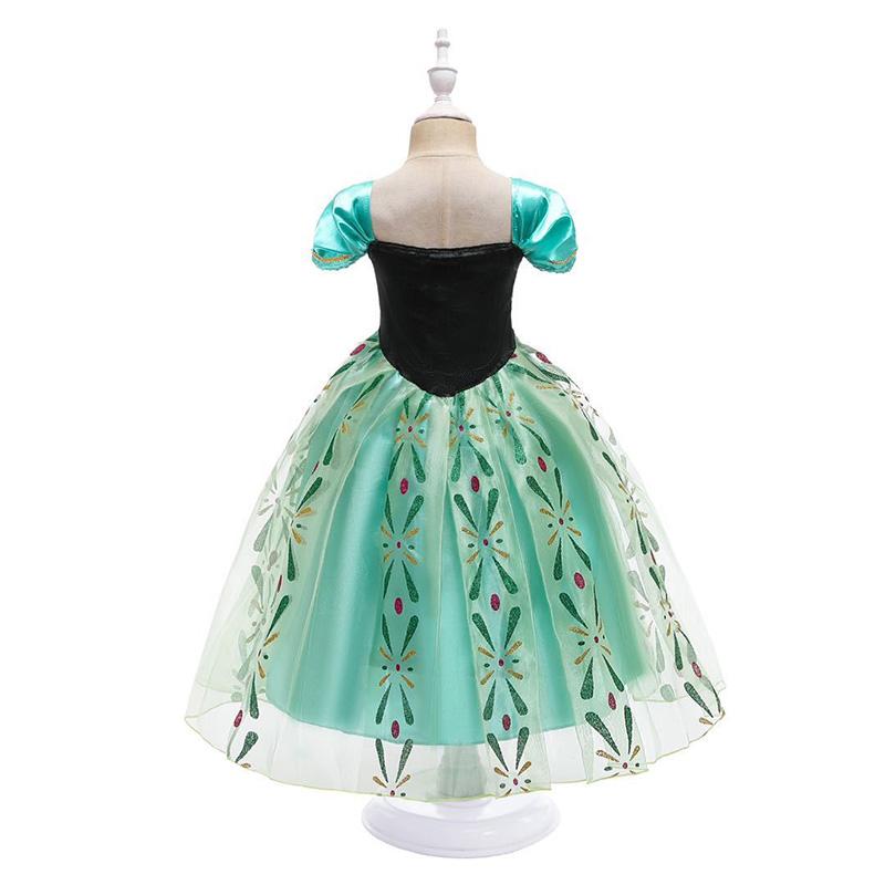 Frozen Princess Dress Summer Anna Girls Short Sleeve Dress Children's Performance Dress Birthday Performance Dress