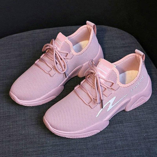 Spring and Autumn Fashion All-match Women's Net Shoes Breathable Casual Shoes Non-slip Wear-resistant Sports Shoes Student Casual Shoes