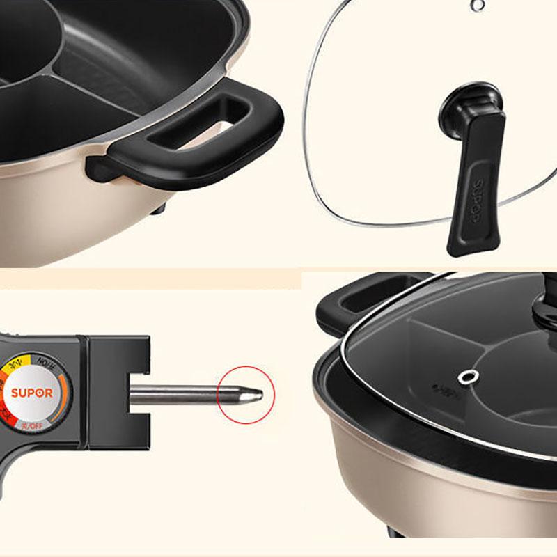 Electric Cooker Household Multifunctional Frying and Roasting Machine One Large Capacity 6L Electric Pot Yuanyang Pot