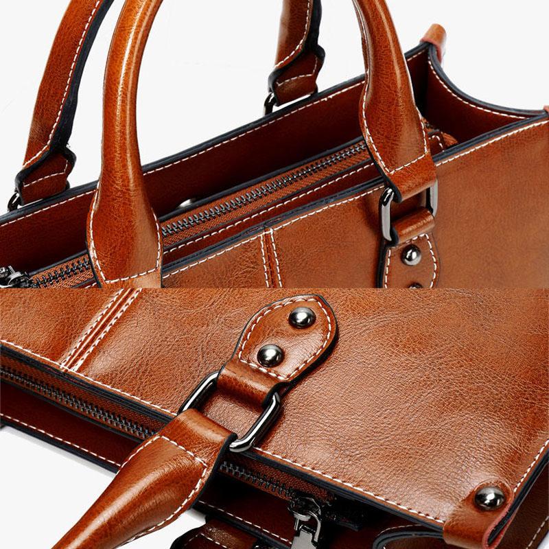 Personality European Style Crossbody Bag High Quality Genuine Leather Women Bags Luxury Top-Handle Bags Large Capacity