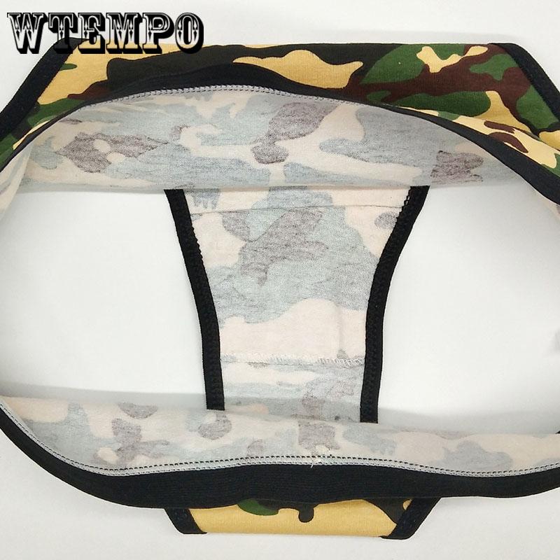 WTEMPO 6 Pcs/Lot  Sexy Panties Briefs Cotton Woman Underwear Ladies Knickers Low-Waist Camouflage