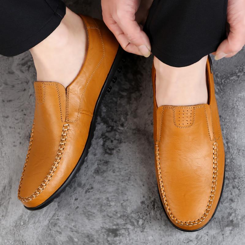 Man Casual Shoes Genuine Leather Men Moccasin Shoes Fashion Leather