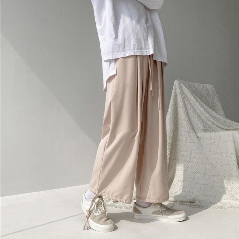 Ice Silk Summer Men's Thin Loose Draped Straight Casual Pants Student Wide-leg Pants