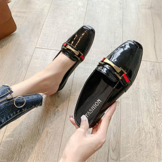 Semi-slipper Women Summer No Heel Korean Flat Wild Fashion Wear Sandals Beach Slippers Women's Shoes Platform