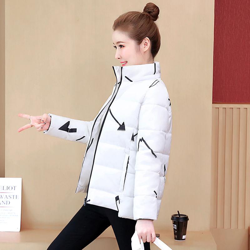 Women's Short Cotton-padded Jacket Thick Cotton-padded Coat Winter Loose Large Size Warm Jacket Printed Hooded Parka Jacket