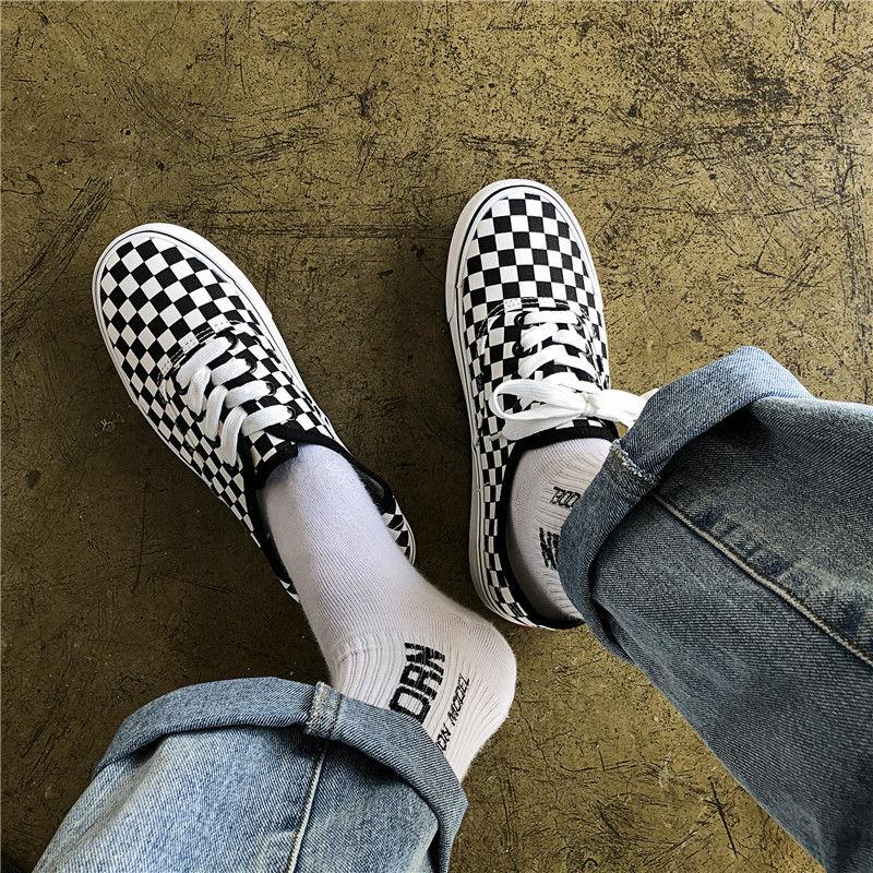 Plaid Canvas Shoes Low-top Sneakers Versatile Cloth Shoes Casual Couple Shoes Flat-bottomed Low-top Sneakers Casual Shoes