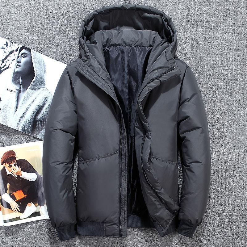 Short duck down men's down jacket winter fashion trend thick windproof and warm young couple jacket