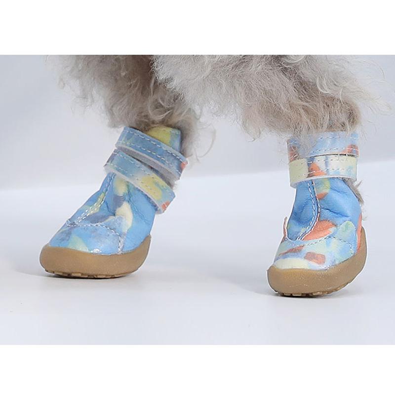 Dog Shoes Teddy Dog Walking Shoes Pet Supplies Puppy Shoes Waterproof Boots for Four Seasons Outdoor Indoor Casual Shoes Wear-resistant Snow Boots