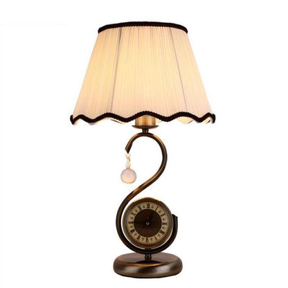 Cloth Lampshade LED Bedside Lamp for Bedroom  Modern Living Room Table Lamp