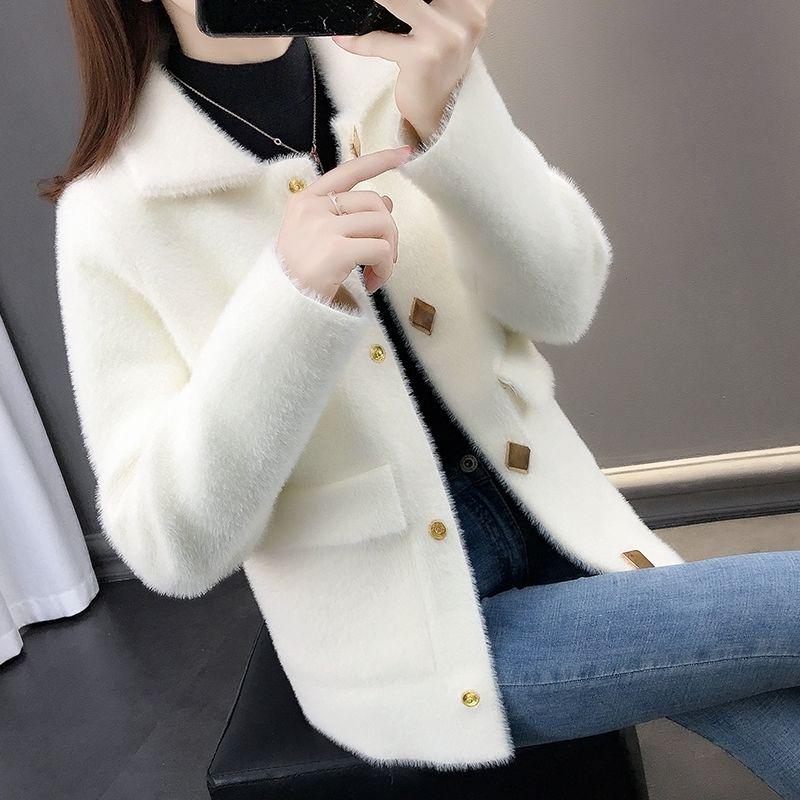 Long sleeve warm Windbreaker Large size Woolen coat autumn and winter large size Woman's clothing