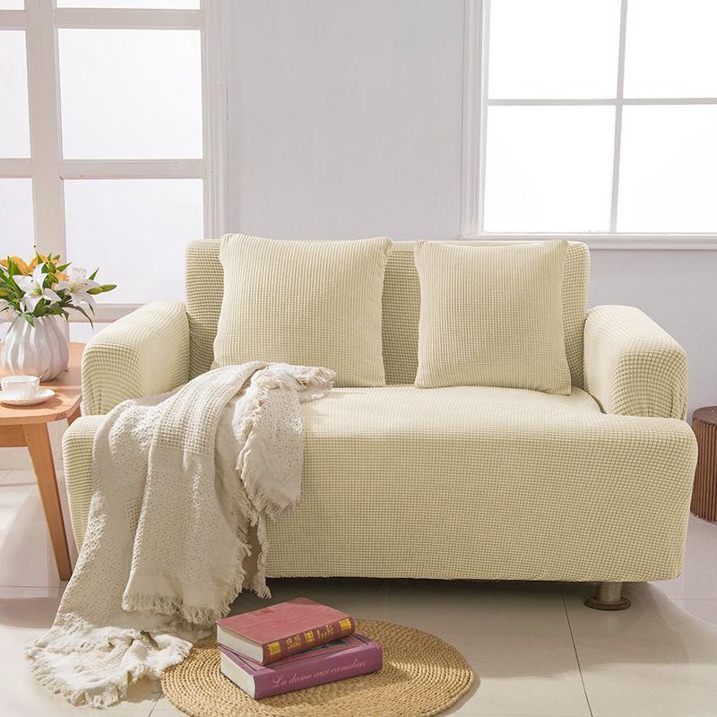 Elastic Jacquard Fabric Sofa Cover Solid Color Slipcover All-inclusive Couch Cover Sofa Towel Sofa Covers Living Room 1PC