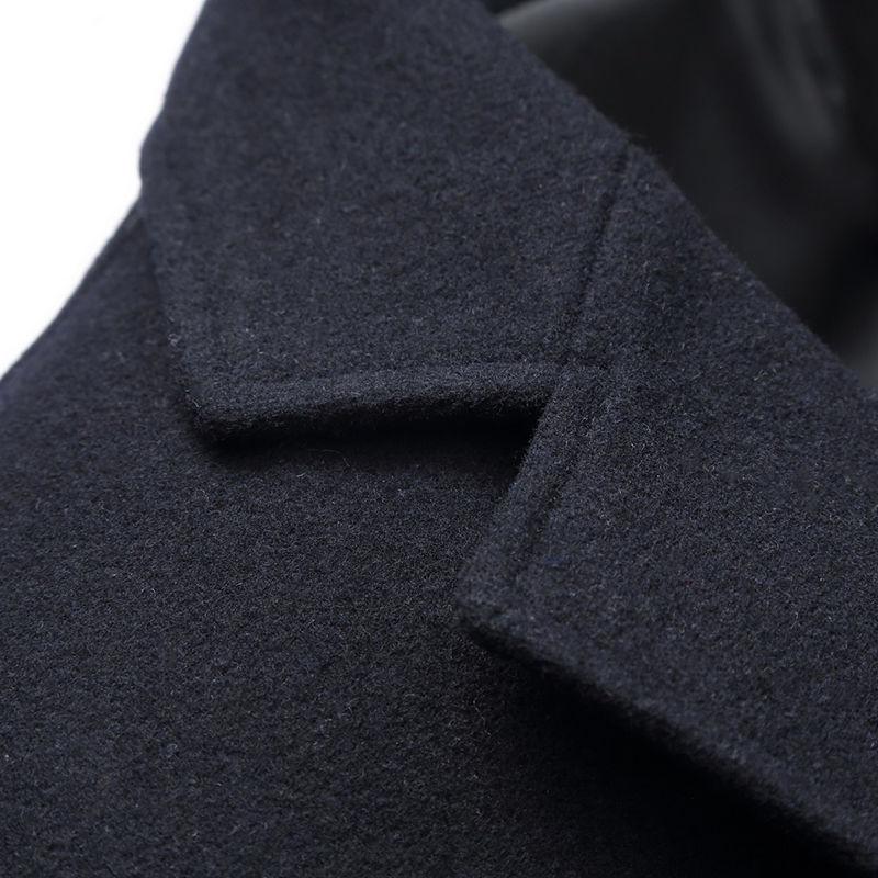 Medium and Long Section Woolen Coat Large Size Windbreaker Men's Clothes Autumn and Winter