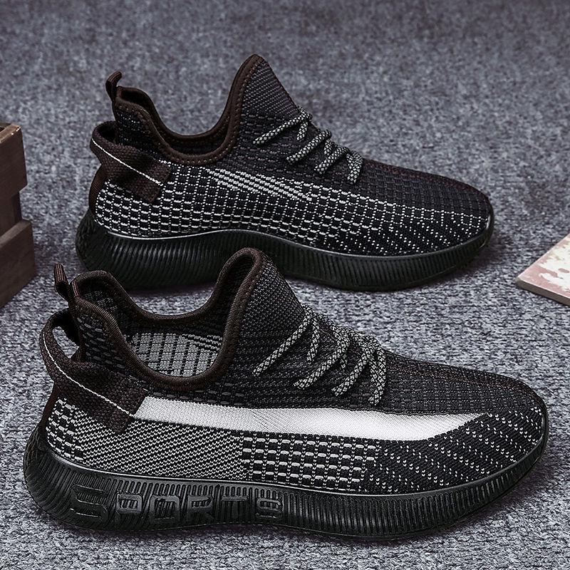 Flying Woven Sneakers Men's Breathable Mesh Casual Running Shoes Wild Summer Men's Shoes Casual Light Sneakers