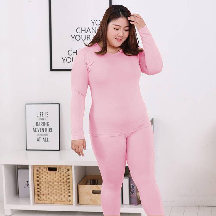 Thermal Underwear Ladies Suit Plus Velvet Plus Bottoming Shirt Qiuyi Long Trousers Thin Extra-large Pajamas