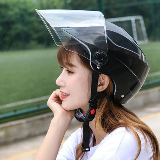 Summer Unisex Battery Car Helmet Four Seasons Breathable Lightweight Sun Protection Helmet Sunscreen Motorcycle Half Helmet