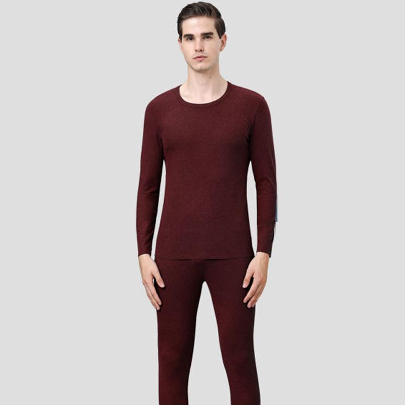 Men Winter Thermal Underwear O-neck Autumn Clothes Tight Suit Windproof Soft Long Sleeve High Elasticity Tracksuit Wearable Versatile Spring Pajamas