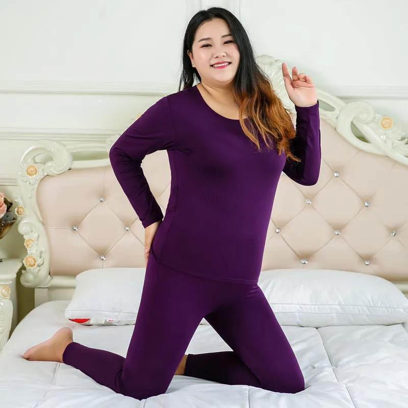 WTEMPO 200 Kg Plus Size Thermal Underwear Women's Fall/winter Thin Fleece Autumn Clothes Long Trousers