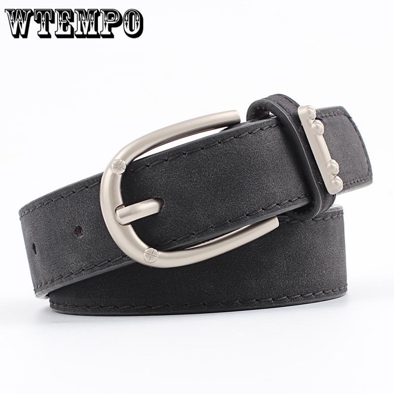 Fashion Concise Accessories Ring Belt Women Pu Leather Pin Buckle Flat Belt