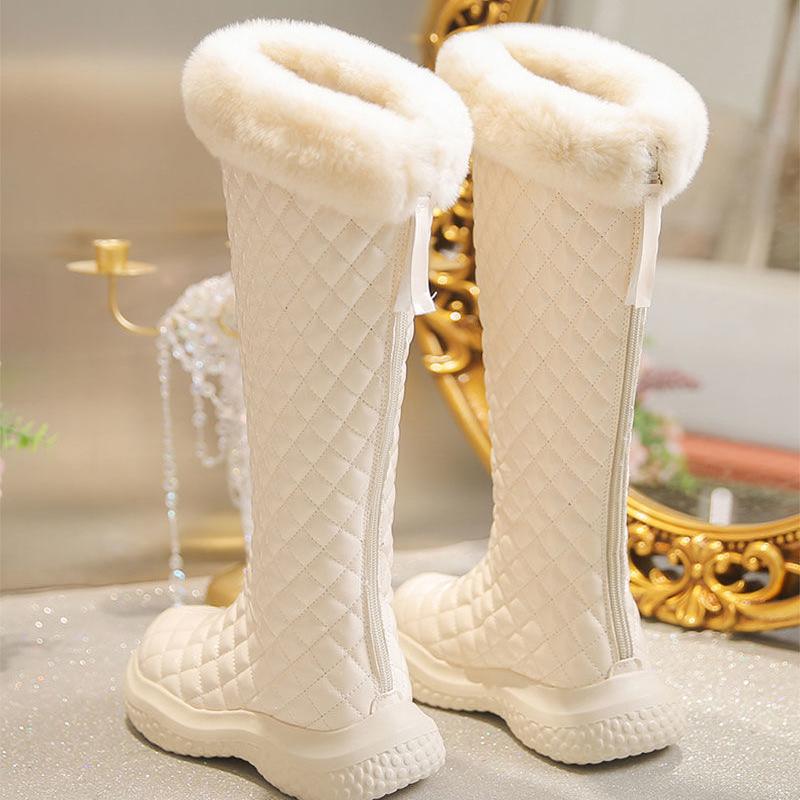 Snow Boots Women's Fur In Winter Plus Velvet Thickening But Knee Boots Warm High Boots