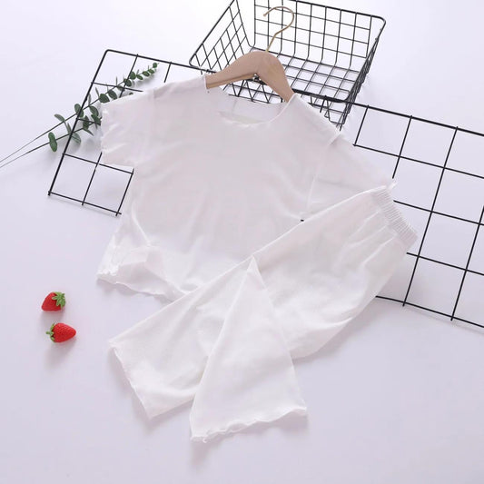 Girls' Pajamas Mask T Summer Thin High Elastic Children's Home Service Air-conditioning Suit Loose Suit