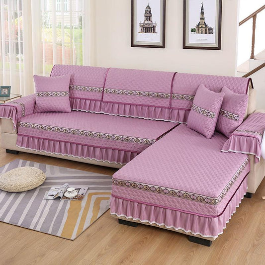 Fabric Sofa Cover Sofa Towel Solid Color Couch Cover Seat Cover Living Room Corner Sofa Towel