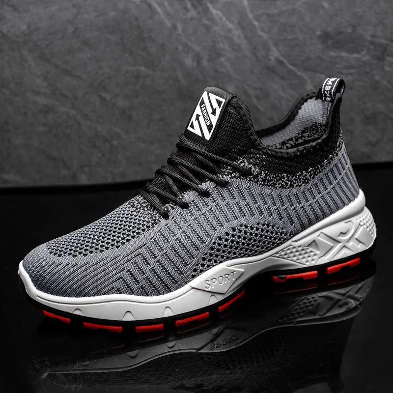 Spring Men's Sports Shoes Large Size Versatile Casual Breathable Mesh Shoes Non-Slip Running Shoes Travel Shoes