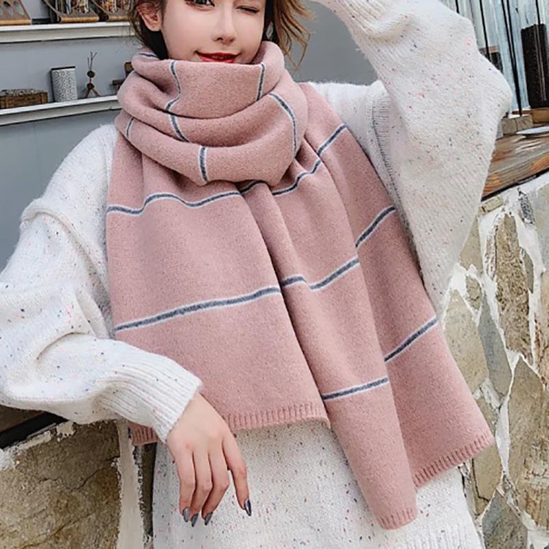 Scarf Female Winter Style Korean Wild British Winter Cute Girl Thickened Autumn and Winter Scarfs