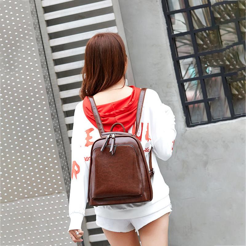 Real Genuine Leather Backpack Casual Multilayer Large Capacity College Elegant High Quality Shopping Travel