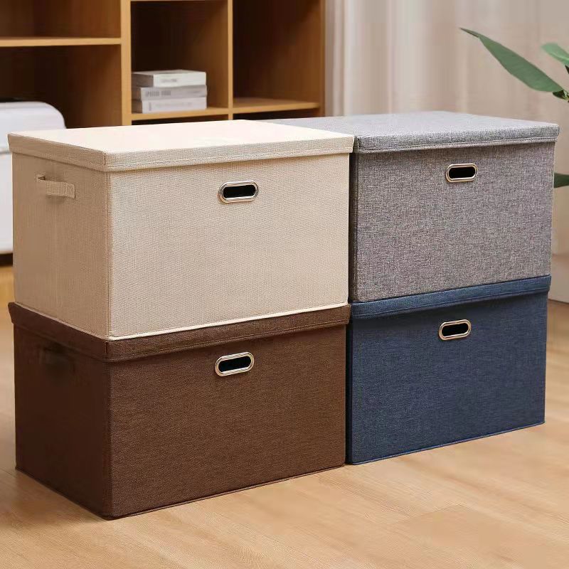 Covered Storage Box Clothes Snack Storage Box Folding Large Closet Storage Box Wardrobe Organizer Box