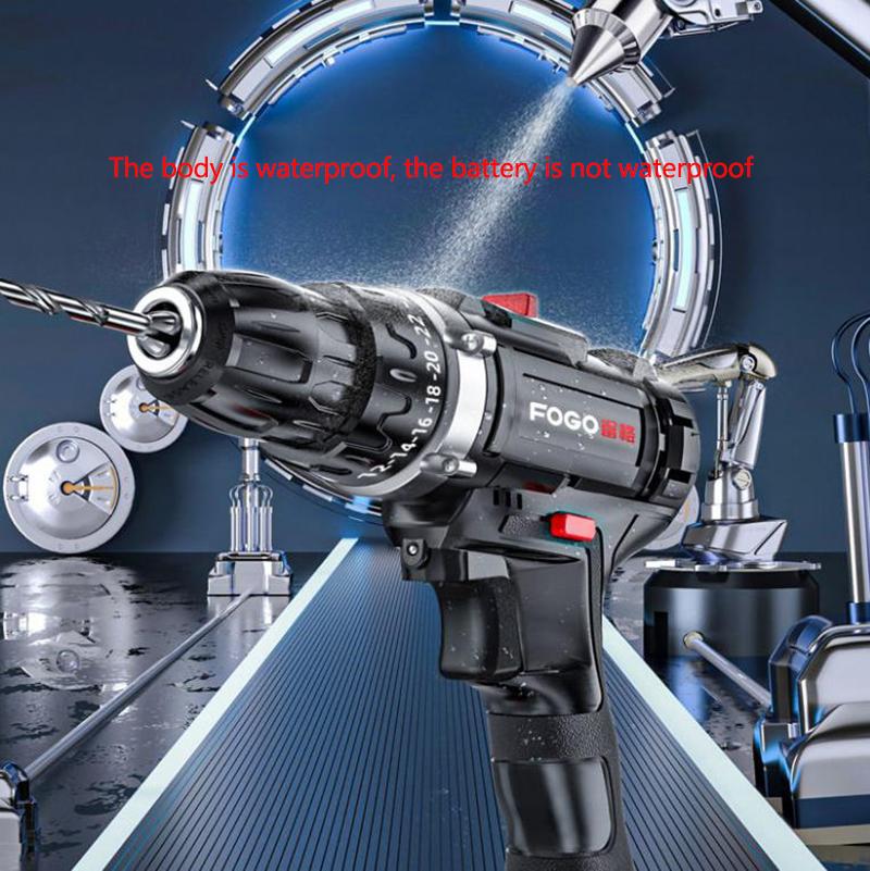 12V Electric Screwdriver Set, Cordless Electric Drill, Rechargeable Motor for Drilling, Screwing and Grinding