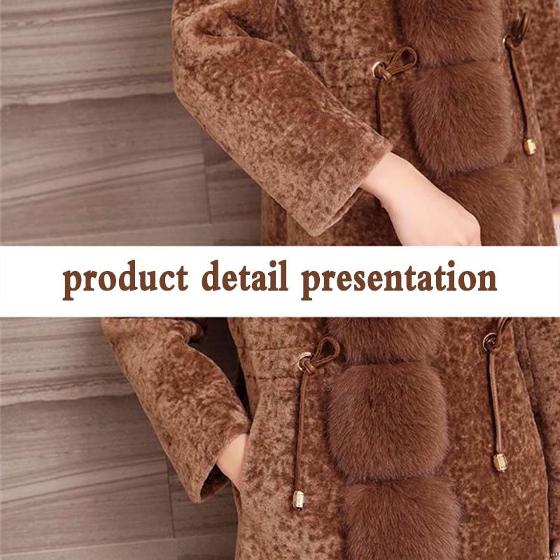 WTEMPO Sheep Shearing Fleece Coat Women Winter Mid-length Thickening Korean Loose Fleece Faux Fur Coat Women