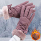 Women's Warm Gloves Winter Cold-proof Cute Bow Plus Velvet Thick Touch Screen Outdoor Sports Gloves Driving Ski Gloves Windstopper Gloves