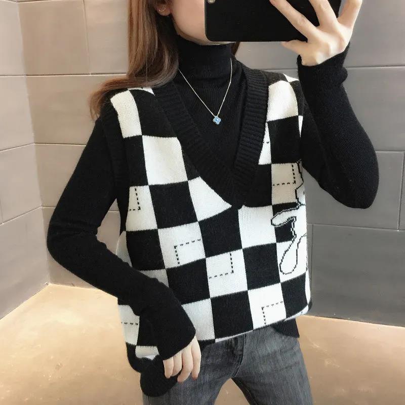 Ladies Knitted Vest Autumn and Winter Western Style Trendy Outerwear Sweater