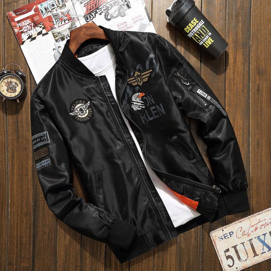 Trendy casual wear air force baseball uniform bomber jacket men spring and autumn coat