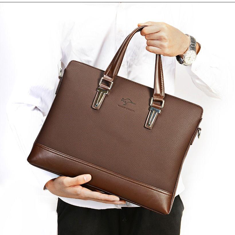 Man Commercial Male Handbag Genuine Leather Shoulder Men's Casual Bag Leather Briefcase