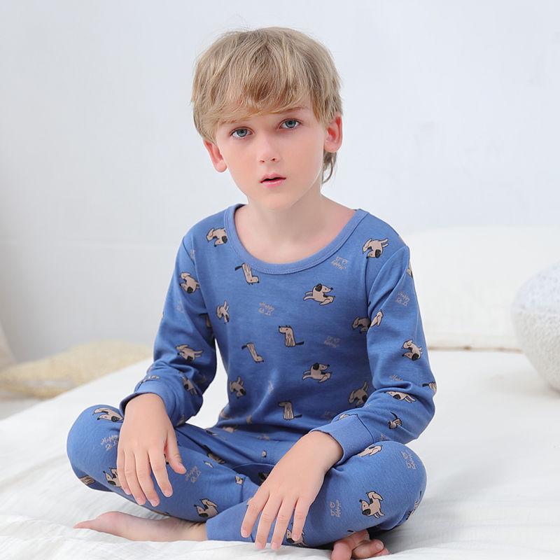 Winter Children's Underwear Set Cotton Boys' Autumn Clothes Long Trousers Half-high Collar Cotton Baby Pajamas