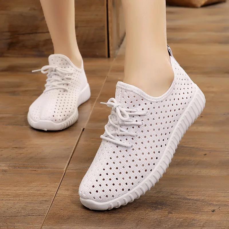 35-41 Women's Spring and Summer Mesh Shoes Large Size Breathable Shoes Casual Soft Soled Running Sneakers