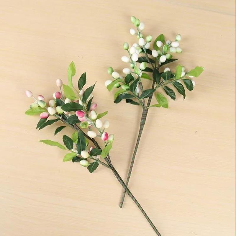 Berry Olive Fruit Bean Branch Christmas Simulation Flower Home Decoration Flower Wall Plant Wall Fake Flower Berry Ornaments