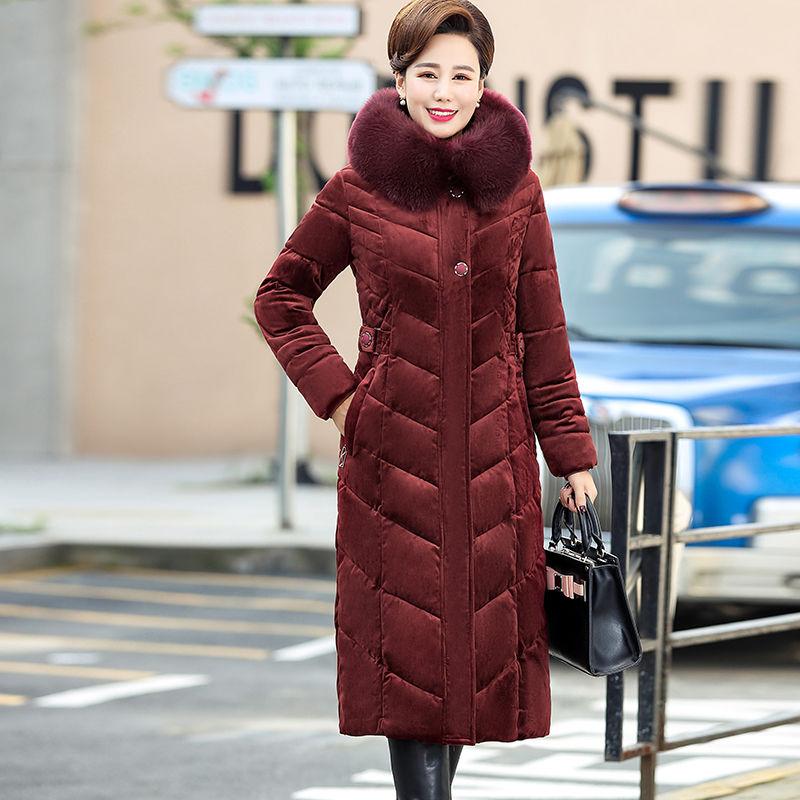 Women's Mid-length Down Jacket Winter Korean Loose Cotton Clothes Casual Hooded Padded Jacket Quilted Jacket