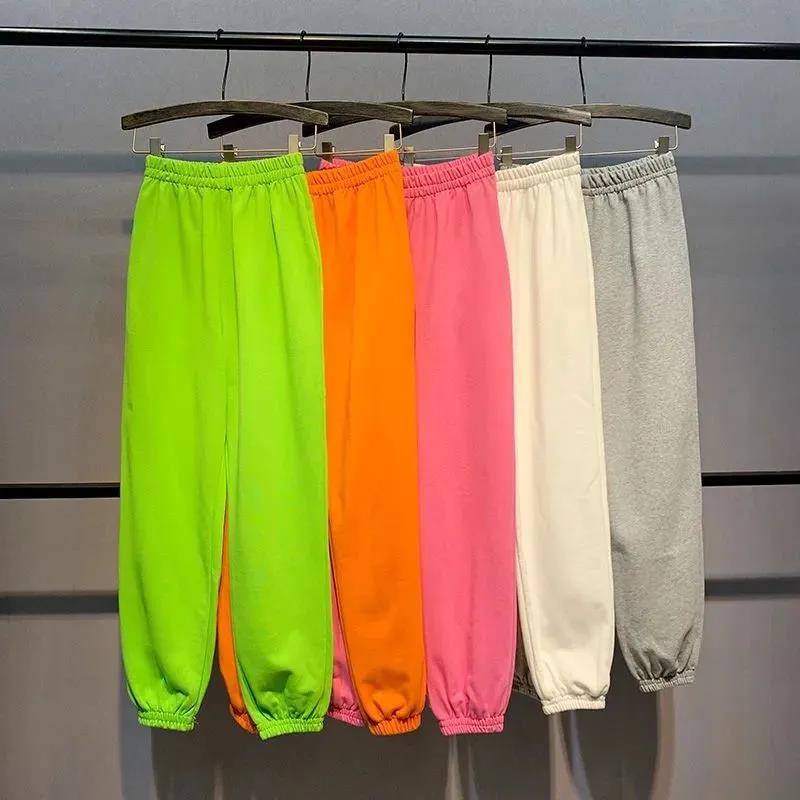 Candy-colored Thin Section Sports and Leisure Women's Summer Loose High-waisted Thin Solid Color Trousers Long Pants