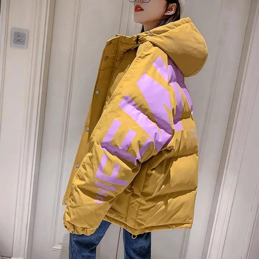 Down Padded Jacket Women's Winter Mid-length Winter Padded Jacket Korean Version Loose Thick Warm Bread Jacket