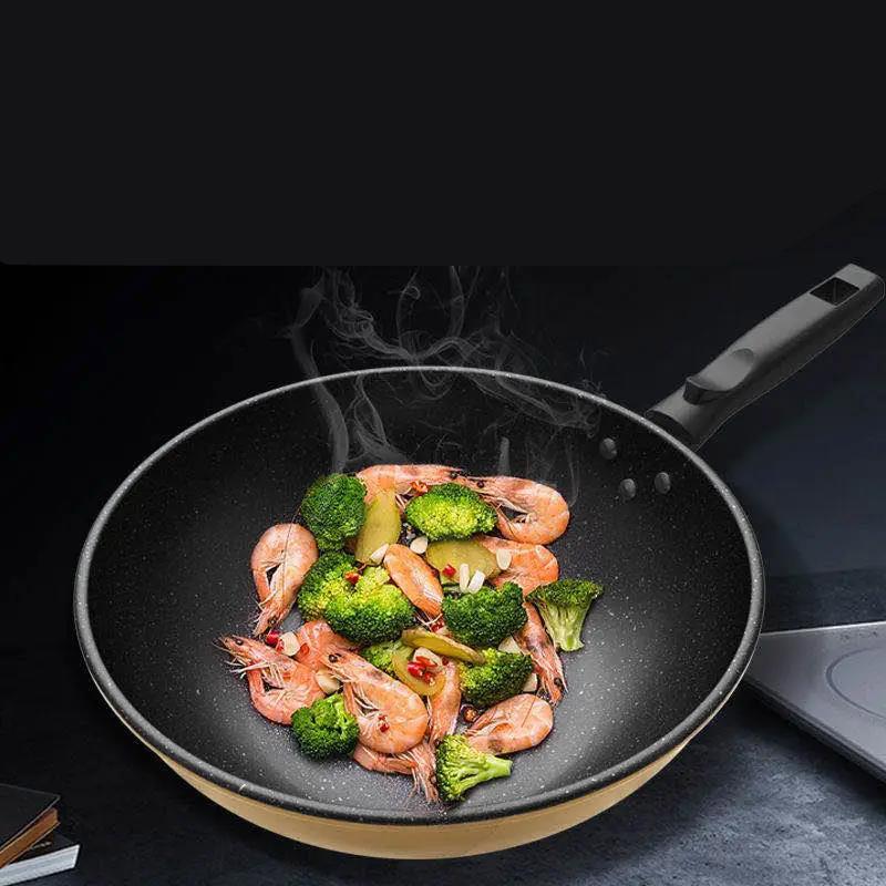 Maifan Stone Frying Pan Non-stick Pan No Oil Smoke Cooking Kitchen Household Induction Cooker Gas Stove Universal Pot