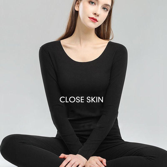 Women Winter Autumn Warm Clothes Thermal Underwear O-neck Tops Pants Female Tight Comfortable Soft Lining Long Sleeve High Elasticity Slim Tracksuit