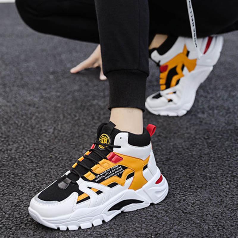 Plus Size 39-44 Summer Men High-top Mesh Sneakers Anti-Slippery Breathable Basketball Running Shoes Non-slip Comfortable Shoes