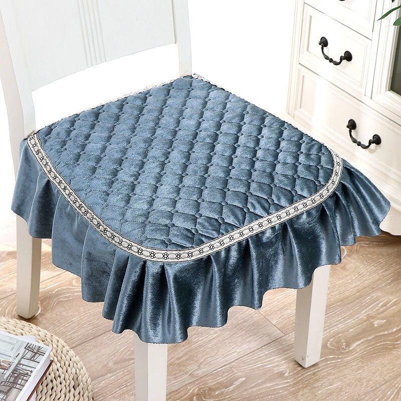 Soft Solid Color Chair Cushion Household Cushion Four Seasons Universal Non-slip Padded Quilted Cushion Stool Cushion